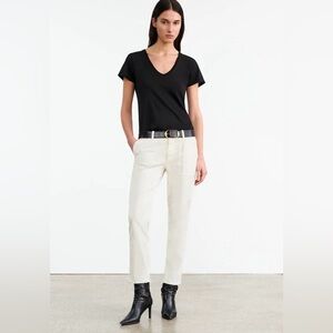 Nili Lotan Jenna Cotton Pants – Taupe / Mushroom – Size 10